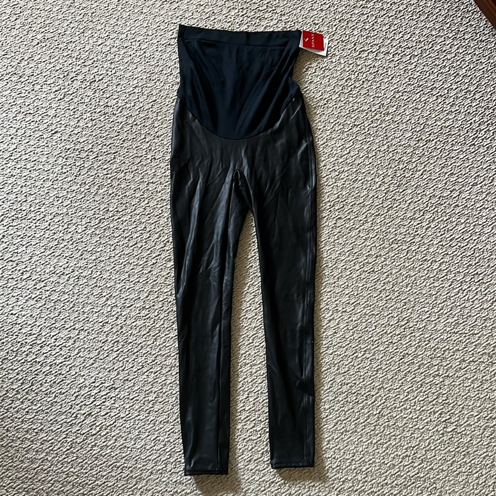 NWT Faux leather maternity leggings